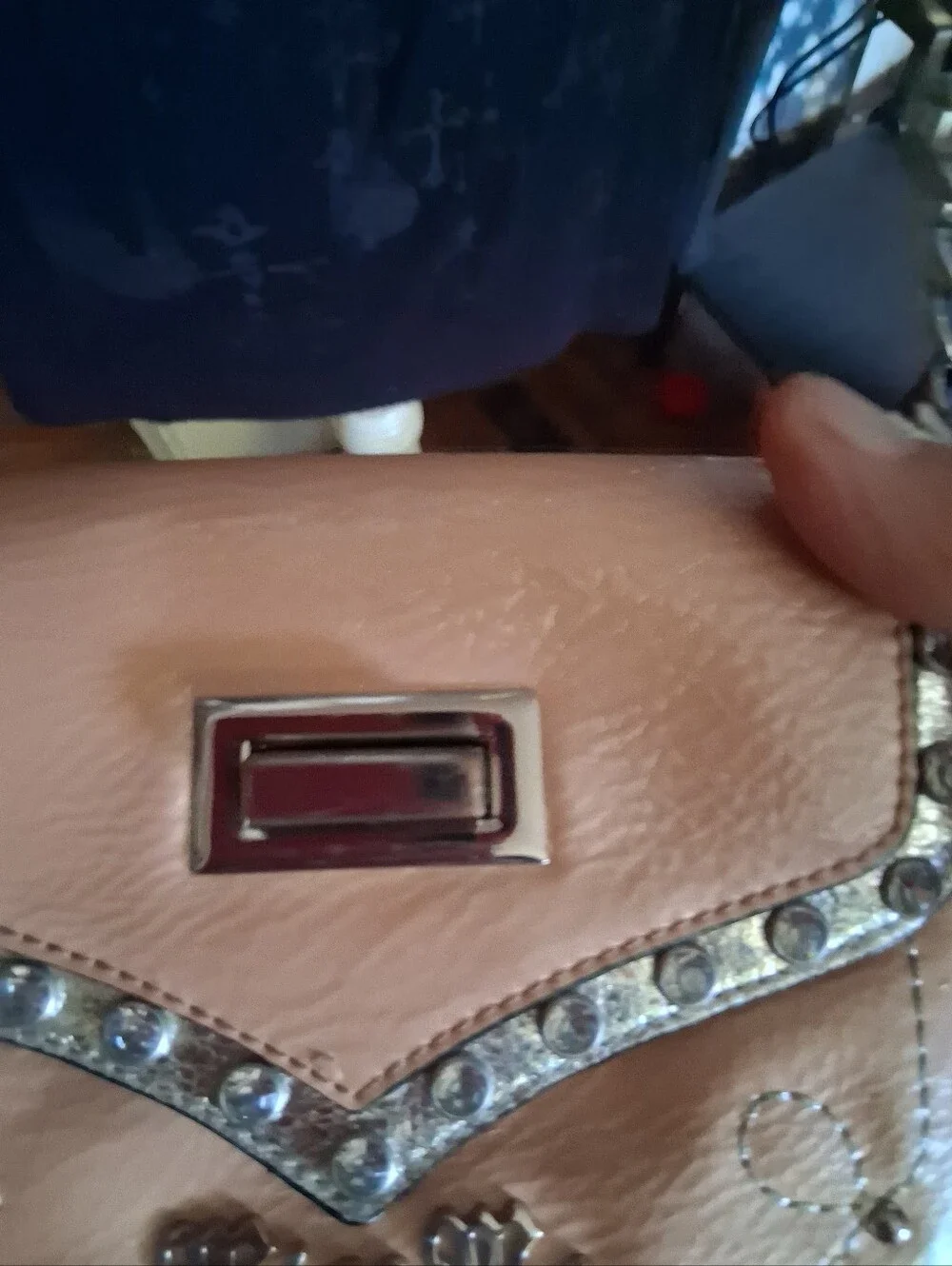 Miss Me Blush Pink Crossbody with Rhinestone Trim